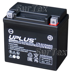 Мото аккумулятор Uplus LT5-3 AGM 4 Ач (YTX5L)