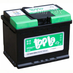 Аккумулятор автомобильный Topla AGM Stop Go L2, 60 Ач