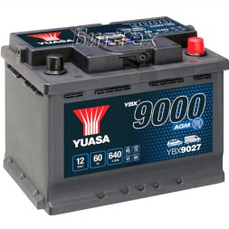 Аккумулятор автомобильный YUASA YBX9027 AGM Start Stop 60 Ач