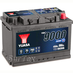 Аккумулятор автомобильный YUASA YBX9096 AGM Start Stop 70 Ач