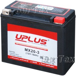 Мото аккумулятор Uplus MX20-3 AGM 18 Ач (YTX20HL)