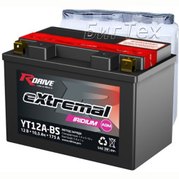 Мото аккумулятор RDrive Silver YT12A-BS AGM 10.5 Ач
