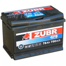 Аккумулятор автомобильный ZUBR EFB ZE780 78 Ач