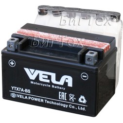 Мото аккумулятор Vela YTX7A-BS AGM 7 Ач