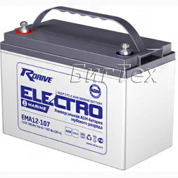 Аккумулятор лодочный RDrive Marine AGM EMA12-107, 107 Ач