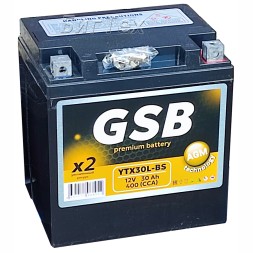 Мото аккумулятор GSB AGM YTX30L-BS 30Ач 400А 12V Мото аккумулятор GSB AGM YTX30L-BS 30Ач 400А 12V