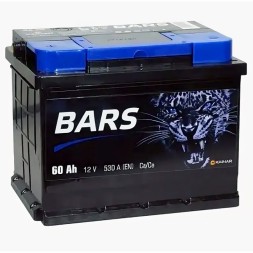 Аккумулятор автомобильный BARS 60 Ач 530А обр. пол.