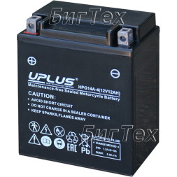 Мото аккумулятор Uplus EB14A-4 AGM 12 Ач (YTX14AH)
