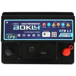 Аккумулятор автомобильный AOKLY EFB 60Ah 700A о.п.