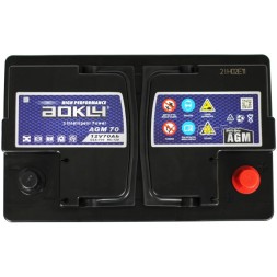 Аккумулятор автомобильный AOKLY AGM 70Ah 700A о.п.