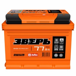 Аккумулятор автомобильный Зверь Ca/Ca 77Ач 750А пр. пол.