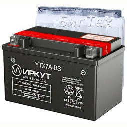 Мото аккумулятор ИРКУТ YTX7A-BS AGM 7.2 Ач