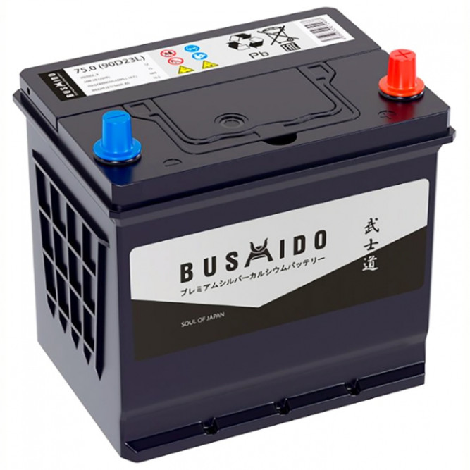 Аккумулятор автомобильный BUSHIDO SJ 90D23L 75 Ач