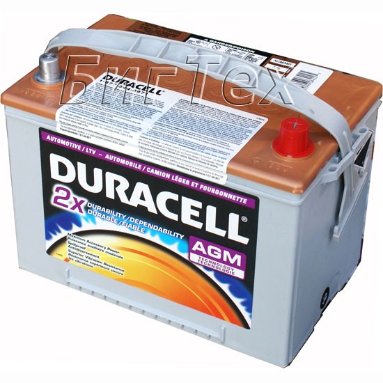 Аккумулятор автомобильный Duracell AGM34R, 75Ah