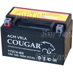 Мото аккумулятор COUGAR YTX7A-BS AGM VRLA 7 Ач