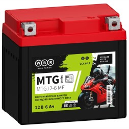 Мото аккумулятор WBR MTG12-6 AGM 6Ач (YTX5L-BS) 
