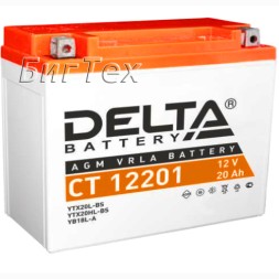 Мото аккумулятор DELTA CT 12201 AGM (YTX20L-BS) 20 Ач