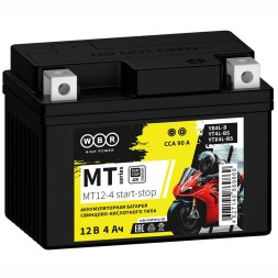 Мото аккумулятор WBR MT12-4 4Ah 90A Start-Stop (YTX4L) 