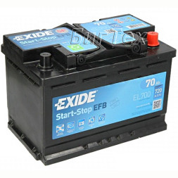 Аккумулятор автомобильный Exide EFB Start-Stop EL700 70 Ач