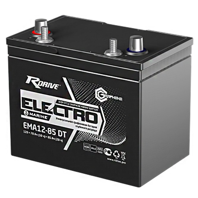 Аккумулятор лодочный RDrive Marine EMA12-85 DT AGM 85Ah