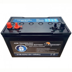 Аккумулятор лодочный DEKAPOWER AGM Marine 31M-825 105 Ач