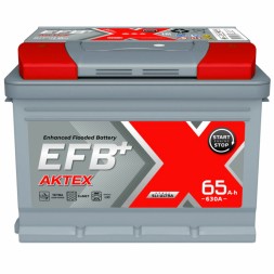 Аккумулятор автомобильный АКТЕХ EFB 65Ah 630А о.п.