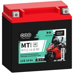 Мото аккумулятор WBR MT12-14 14 Ач (YTX14-BS)