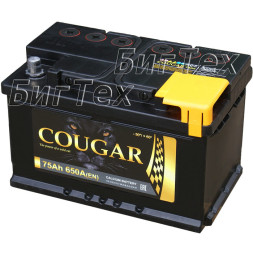 Аккумулятор автомобильный Cougar 75 Ач п.п.