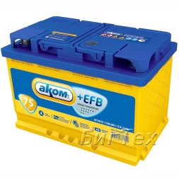 Аккумулятор автомобильный Аком+EFB 75 Ач Евро