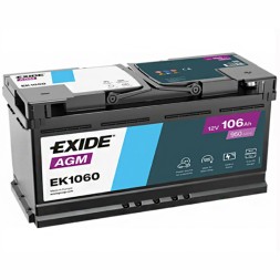 Аккумулятор автомобильный EXIDE AGM Start-Stop EK1060 106Ah 950A