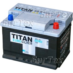 Аккумулятор автомобильный TITAN EURO SILVER 60Ач 600А (низкий) Аккумулятор автомобильный TITAN EURO SILVER 60Ач 600А (низкий)