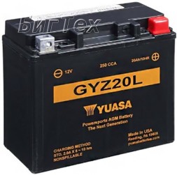 Мото аккумулятор YUASA AGM GYZ20L 20 Ач Мото аккумулятор YUASA AGM GYZ20L 20 Ач