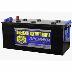 Аккумулятор грузовой TYUMEN PREMIUM 220 Ач (Euro) Аккумулятор грузовой TYUMEN PREMIUM 220 Ач (Euro)