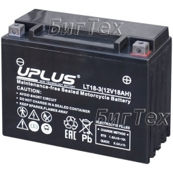 Мото аккумулятор Uplus LT18-3 AGM 18 Ач Мото аккумулятор Uplus LT18-3 AGM 18 Ач