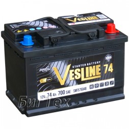Аккумулятор автомобильный VESLINE LB3, 74 Ач (низкий) Аккумулятор автомобильный VESLINE LB3, 74 Ач (низкий)