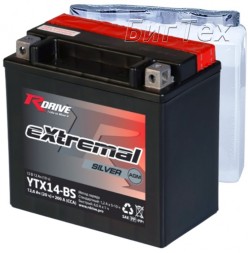 Мото аккумулятор RDrive Silver YTX14-BS AGM 12.6 Ач Мото аккумулятор RDrive Silver YTX14-BS AGM 12.6 Ач