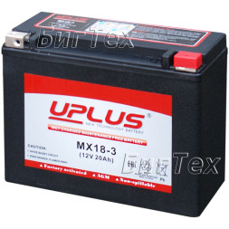 Мото аккумулятор Uplus MX18-3 AGM 20 Ач (YTX24HL) Мото аккумулятор Uplus MX18-3 AGM 20 Ач (YTX24HL)