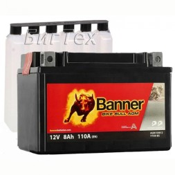 Мото аккумулятор BANNER BIKE Bull AGM YTX9-BS (50812) 8Ач 110А Мото аккумулятор BANNER BIKE Bull AGM YTX9-BS (50812) 8Ач 110А