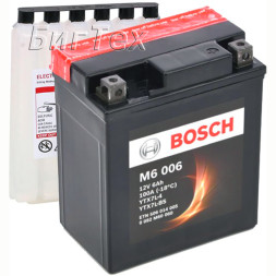 Мото аккумулятор Bosch M6 006 6 Ач (YTX7L-BS) Мото аккумулятор Bosch M6 006 6 Ач (YTX7L-BS)