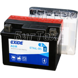Мото аккумулятор EXIDE ETX4L-BS 3 Ач (YTX4L-BS) Мото аккумулятор EXIDE ETX4L-BS 3 Ач (YTX4L-BS)