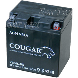 Мото аккумулятор COUGAR YB30L-BS AGM VRLA 30 Ач Мото аккумулятор COUGAR YB30L-BS AGM VRLA 30 Ач