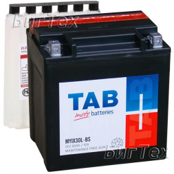 Мото аккумулятор TAB MOTO MYIX30LBS AGM (YIX30L-BS) 30 Ач Мото аккумулятор TAB MOTO MYIX30LBS AGM (YIX30L-BS) 30 Ач