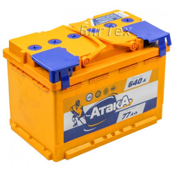 Аккумулятор автомобильный АТАКА 77 Ач 640А Аккумулятор автомобильный АТАКА 77 Ач 640А