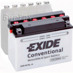 Мото аккумулятор EXIDE E50-N18L-A 20 Ач Мото аккумулятор EXIDE E50-N18L-A 20 Ач