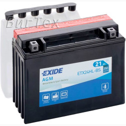 Мото аккумулятор EXIDE ETX24HL-BS 21 Ач (YTX24HL-BS) Мото аккумулятор EXIDE ETX24HL-BS 21 Ач (YTX24HL-BS)
