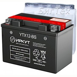 Мото аккумулятор ИРКУТ YTX12-BS AGM 10.5 Ач Мото аккумулятор ИРКУТ YTX12-BS AGM 10.5 Ач