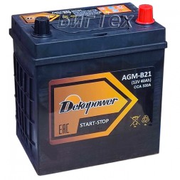 Аккумулятор автомобильный DEKAPOWER AGM-B21L 40Ah Аккумулятор автомобильный DEKAPOWER AGM-B21L 40Ah
