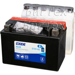 Мото аккумулятор EXIDE ETX9-BS 8 Ач (YTX9-BS) Мото аккумулятор EXIDE ETX9-BS 8 Ач (YTX9-BS)