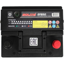 Аккумулятор автомобильный SOLITE EFB 50Ah 480A L1 R+ EFB50 Аккумулятор автомобильный SOLITE EFB 50Ah 480A L1 R+ EFB50