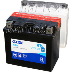Мото аккумулятор EXIDE ETZ7-BS 6 Ач (YTZ7-BS) Мото аккумулятор EXIDE ETZ7-BS 6 Ач (YTZ7-BS)